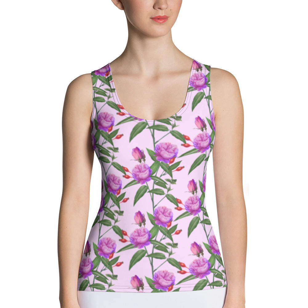 Sublimation Cut &amp; Sew Tank Top Lilac Rose