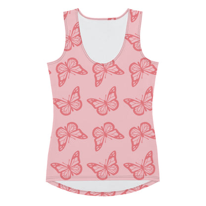 Camiseta de tirantes sublimación Cut &amp;amp; Sew Mariposas rosas