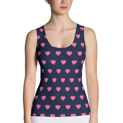 Sublimación Cut &amp;amp; Sew Tank Top corazones pequeños