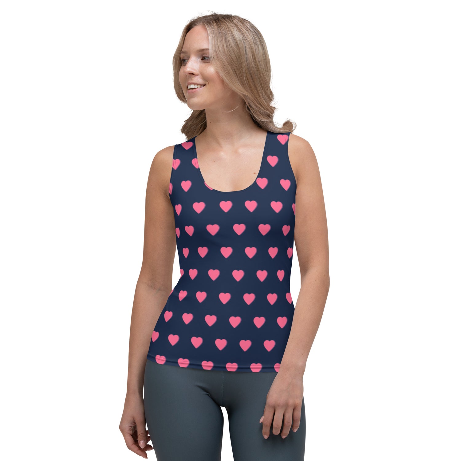 Sublimación Cut &amp;amp; Sew Tank Top corazones pequeños