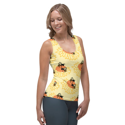 Sublimation Cut &amp; Sew Tank Top Sunflower and Bees