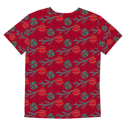 Red Balls Christmas Matching Youth Crew Neck t-shirt