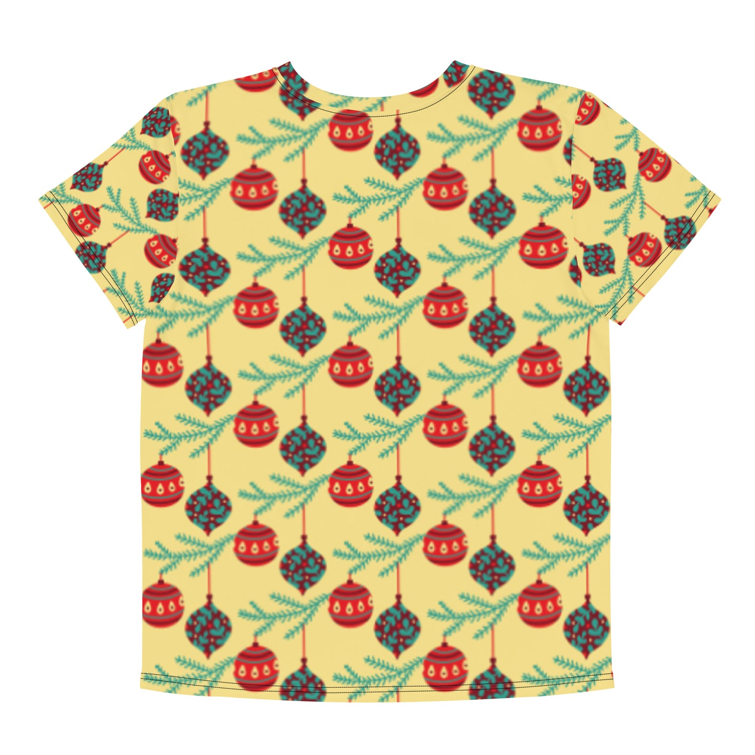 Yellow Balls Christmas Matching Youth Crew Neck T-shirt