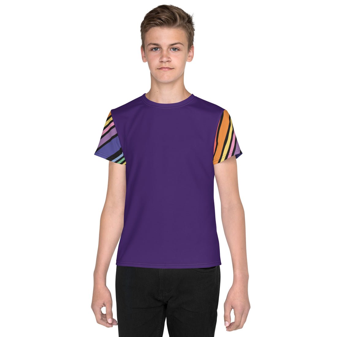 Camiseta juvenil com gola redonda