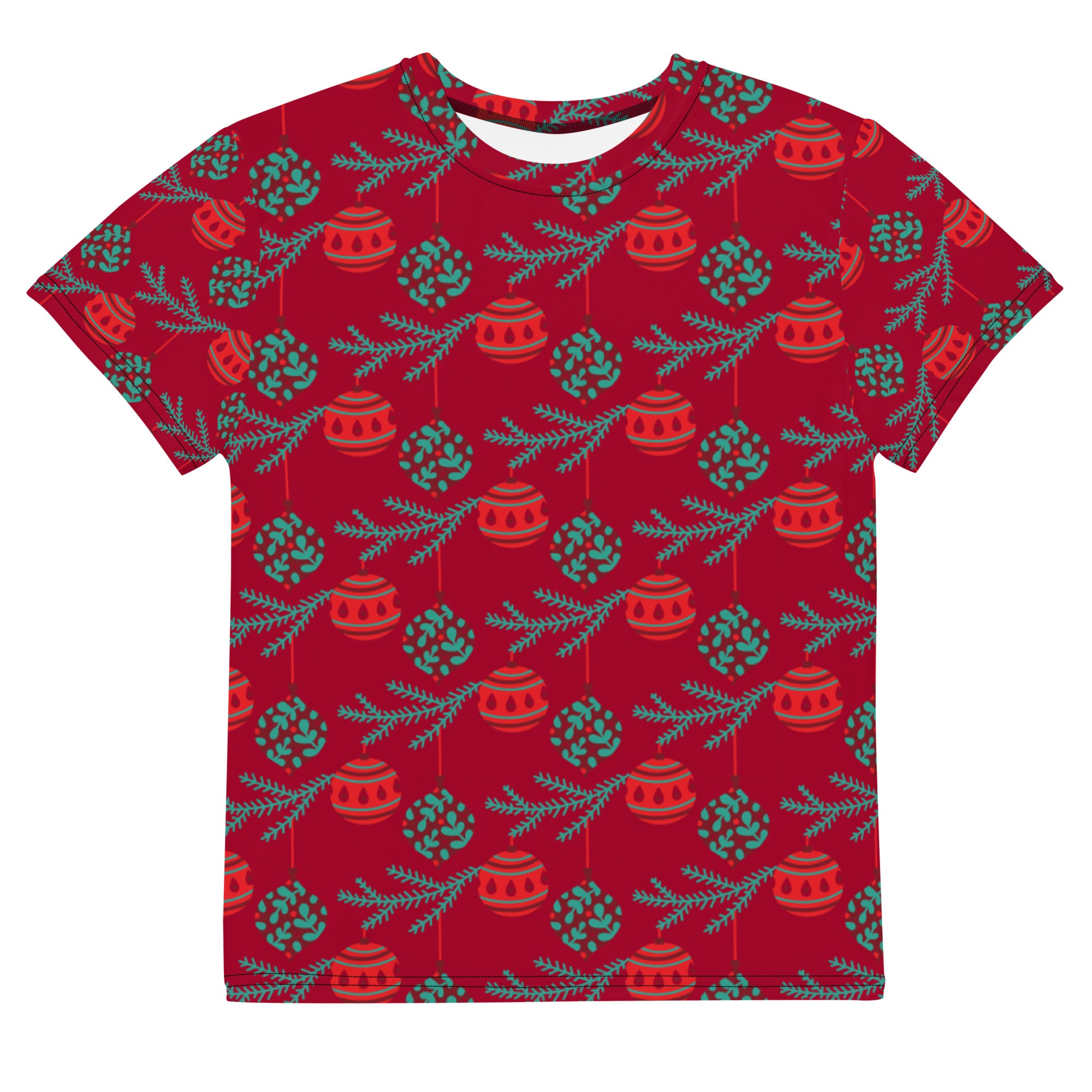 Red Balls Christmas Matching Youth Crew Neck t-shirt