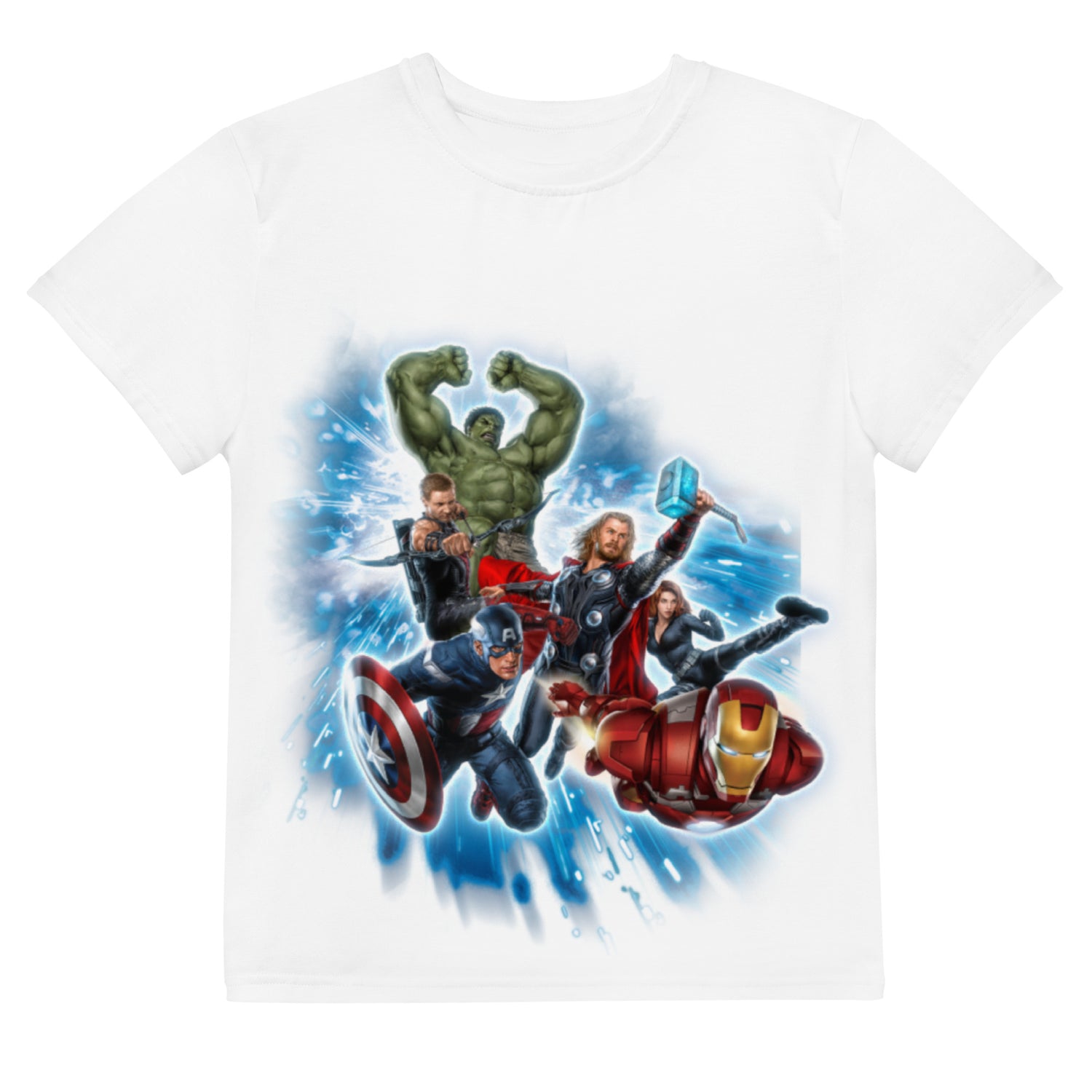 Youth crew neck t-shirt super heroes