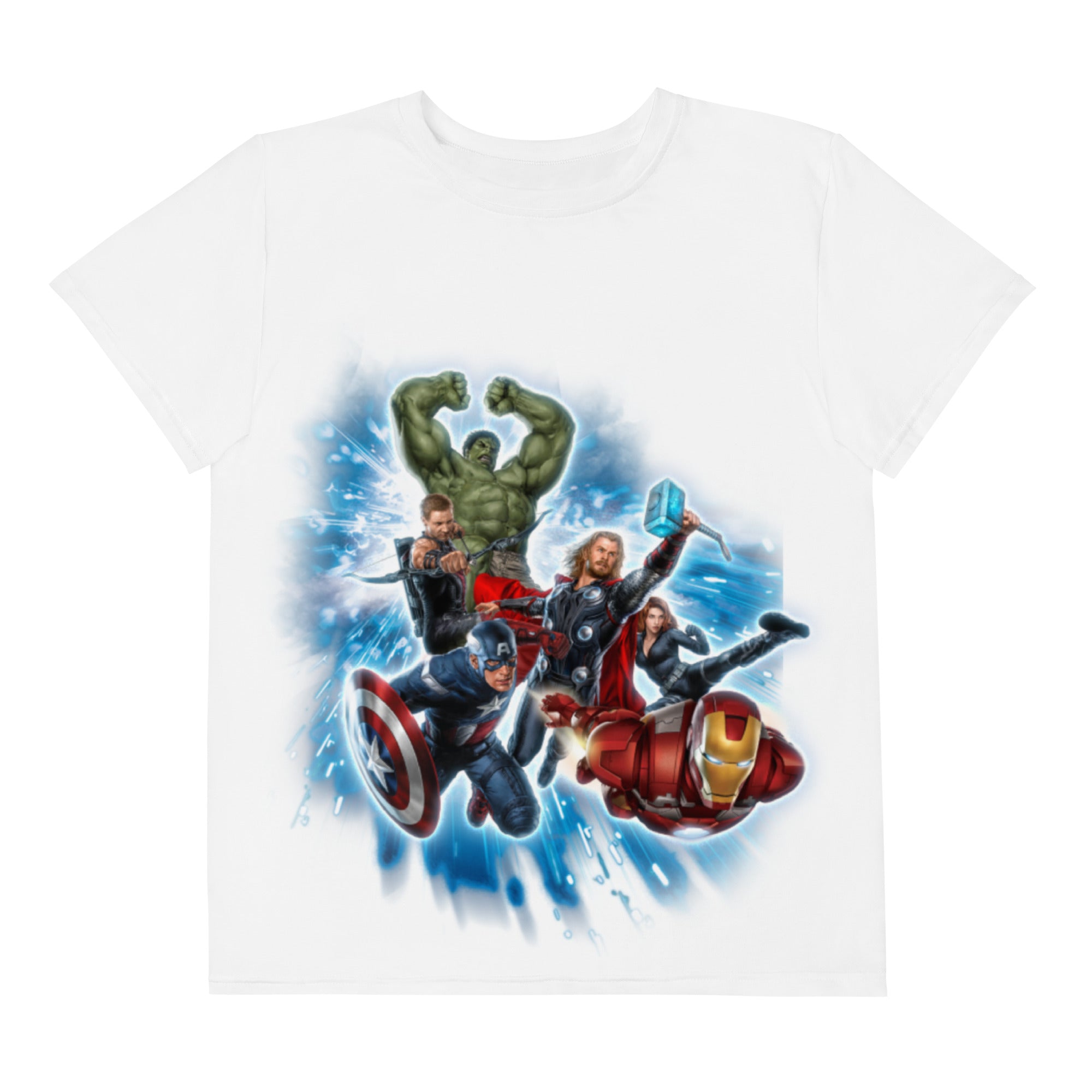 Youth crew neck t-shirt super heroes