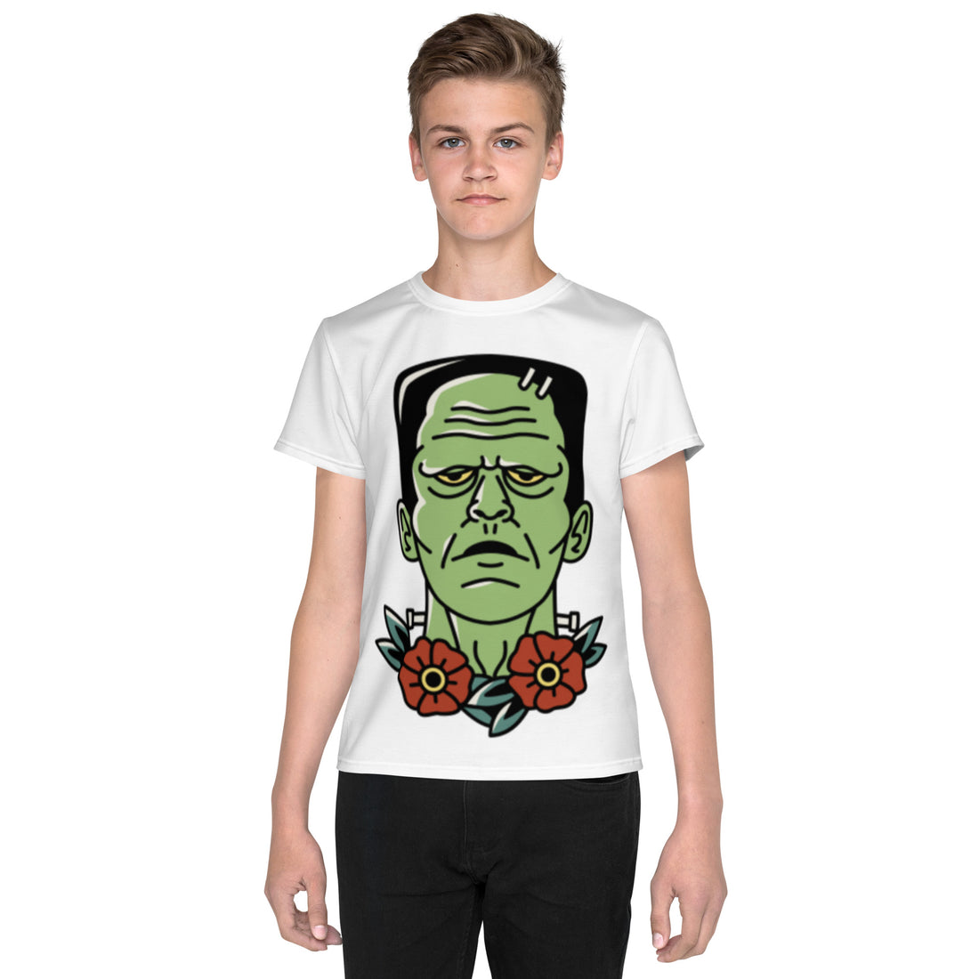 Camiseta juvenil cuello redondo frankenstein