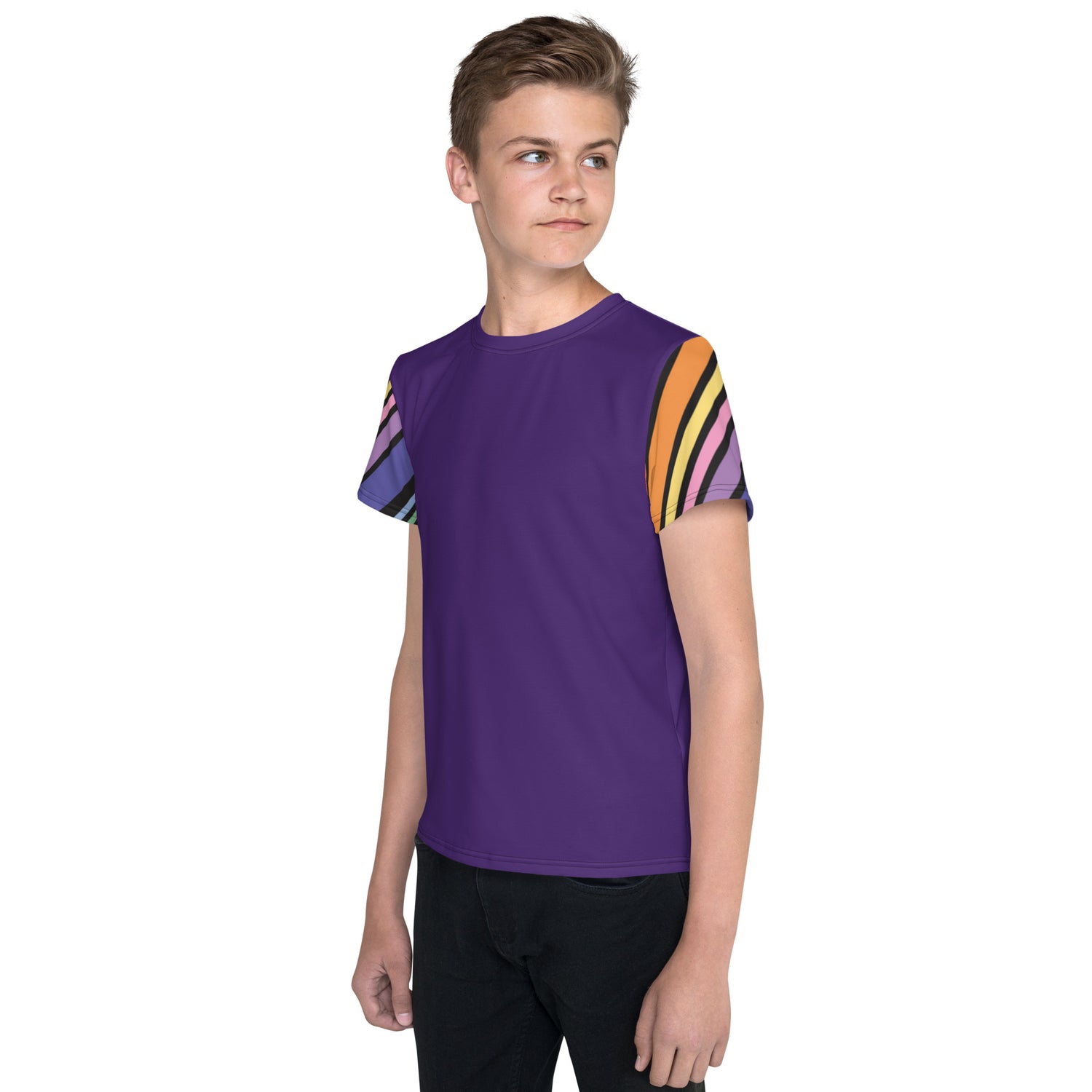 Camiseta juvenil com gola redonda