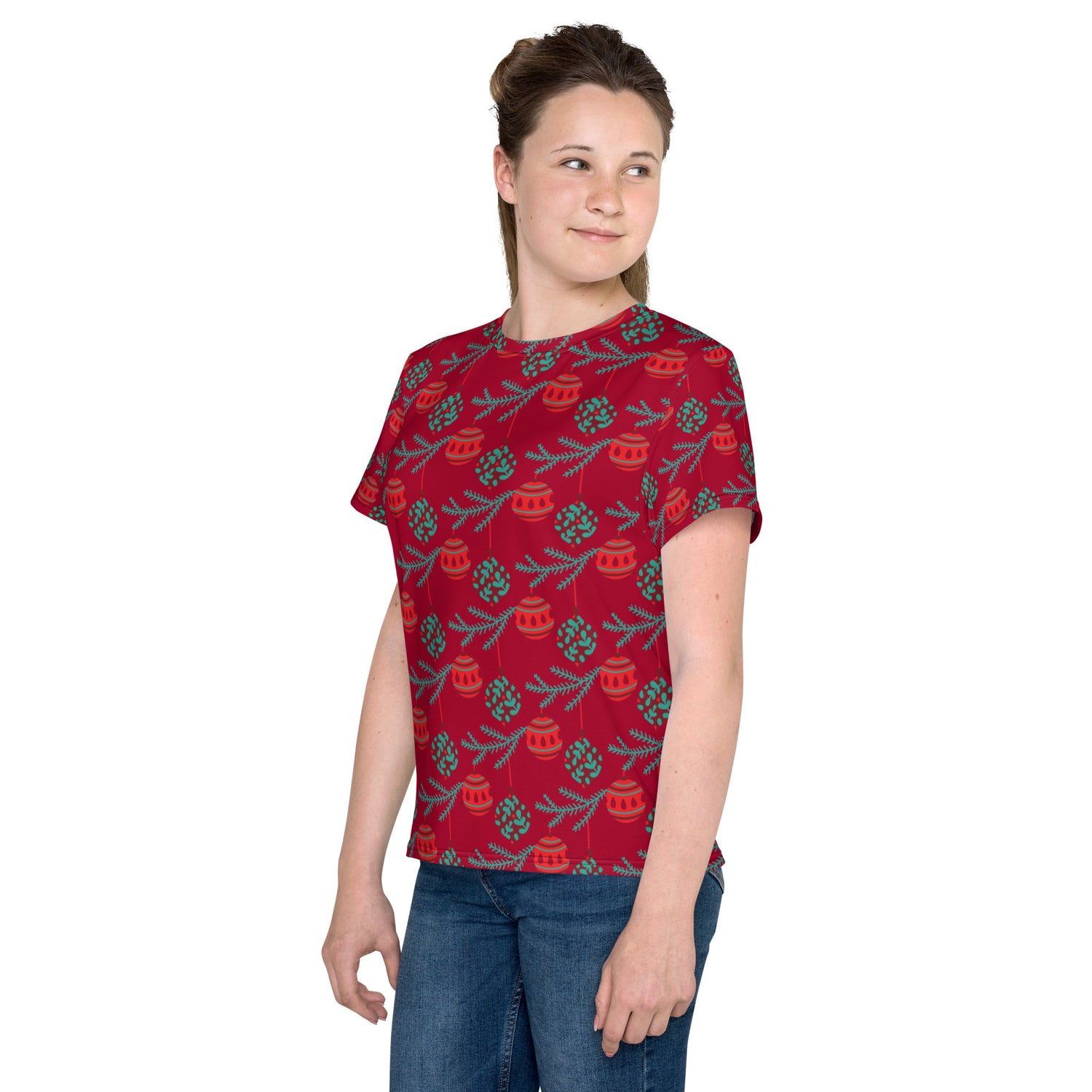 Red Balls Christmas Matching Youth Crew Neck t-shirt