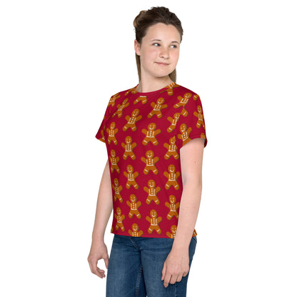 Camiseta Juvenil com Gola Redonda de Natal Ginger Bread