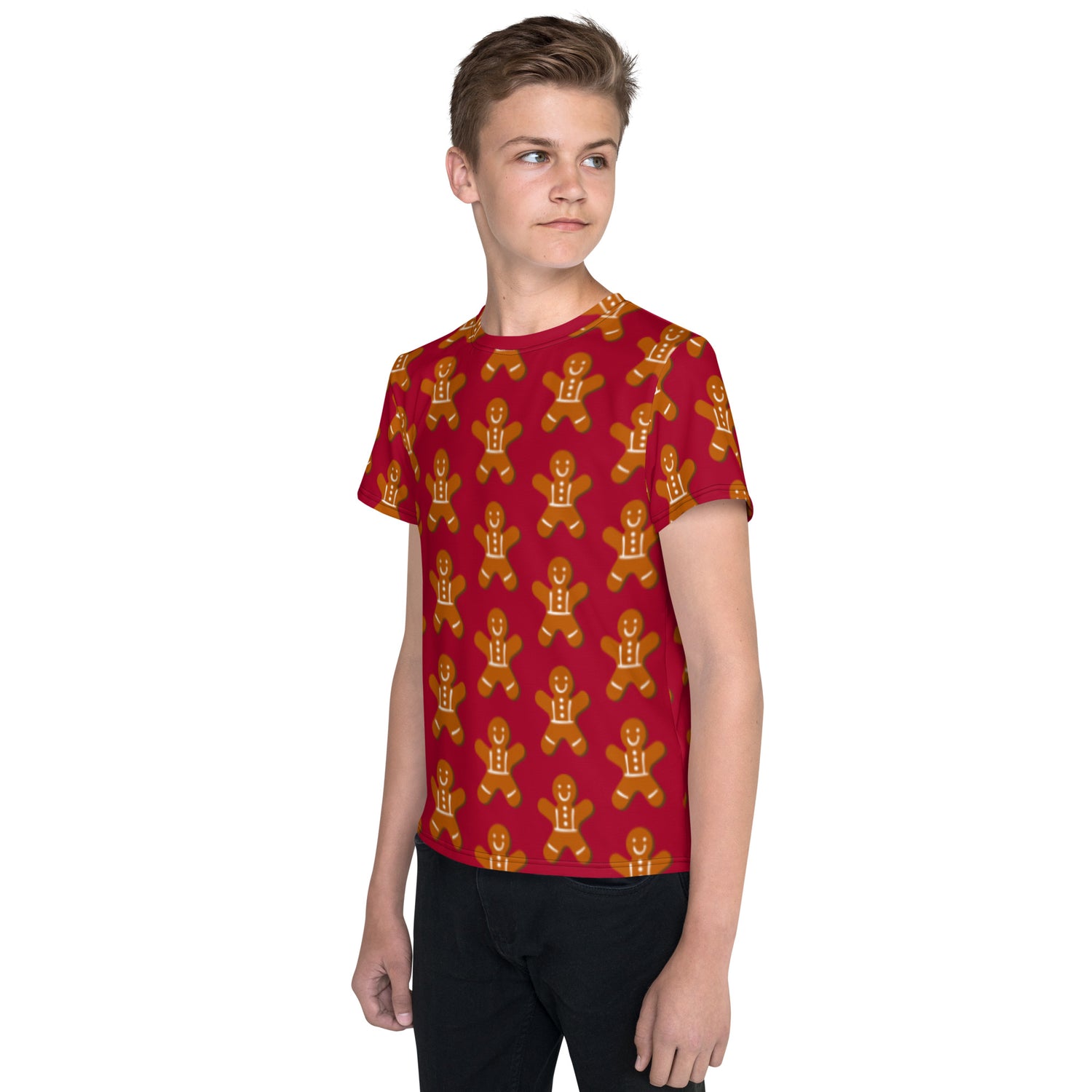 Camiseta Juvenil com Gola Redonda de Natal Ginger Bread