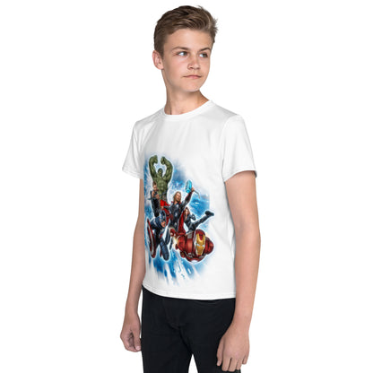 Youth crew neck t-shirt super heroes