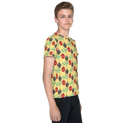 Camiseta juvenil com gola redonda