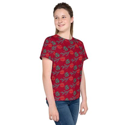 Red Balls Christmas Matching Youth Crew Neck t-shirt