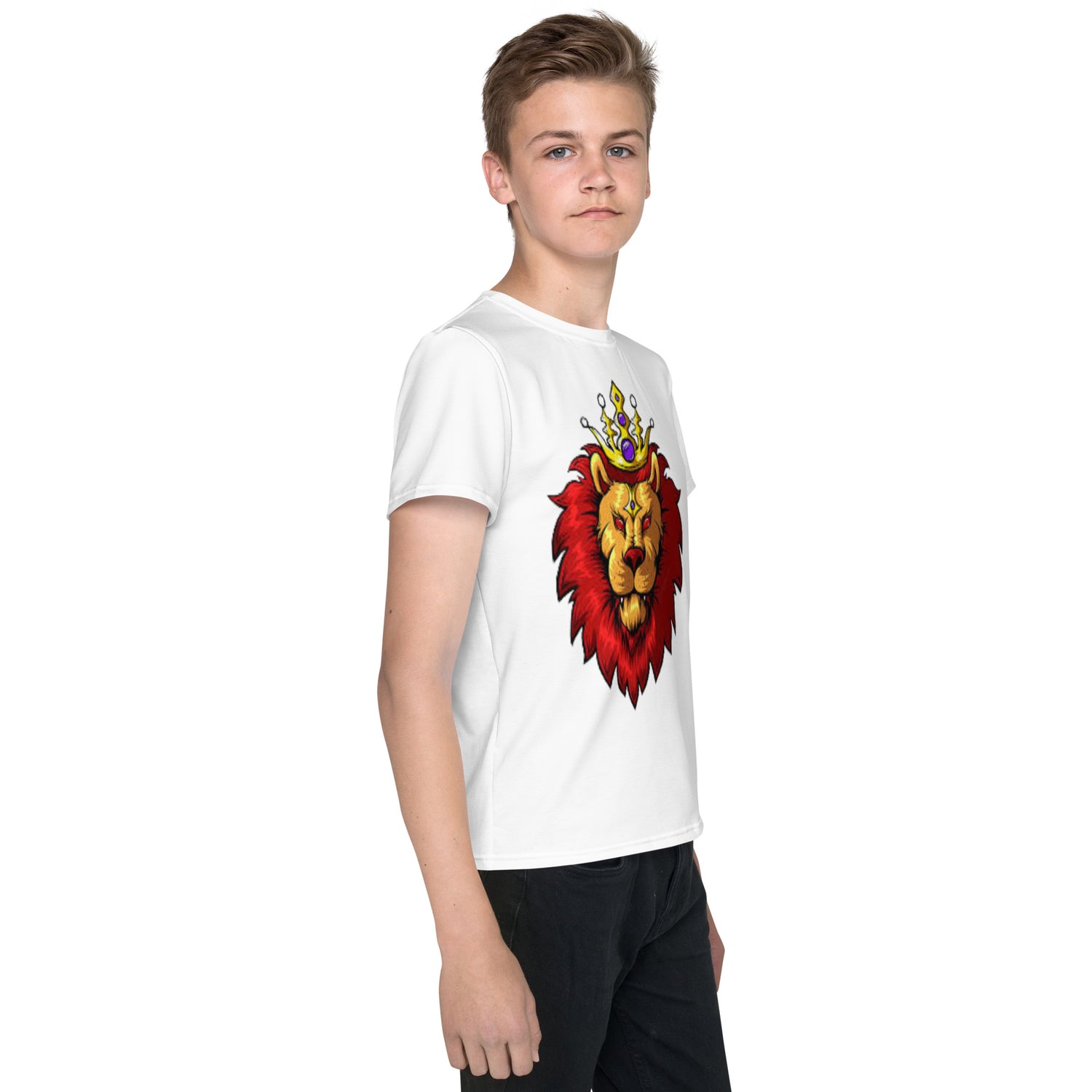 Camiseta juvenil com gola redonda Lion King