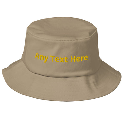 Old School Bucket Hat Your Text Here