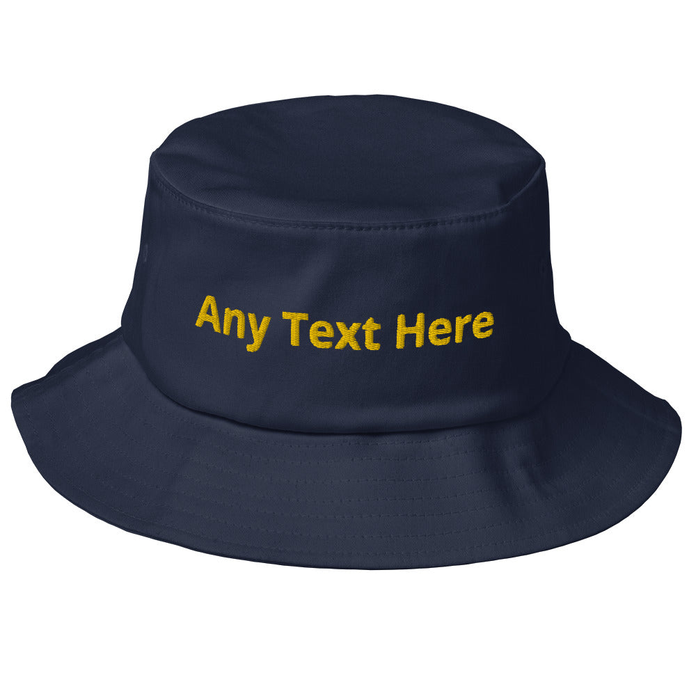 Old School Bucket Hat Your Text Here