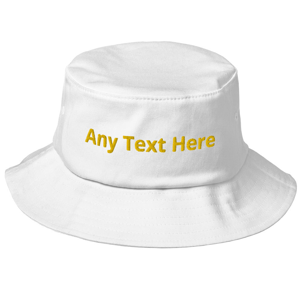 Old School Bucket Hat Your Text Here