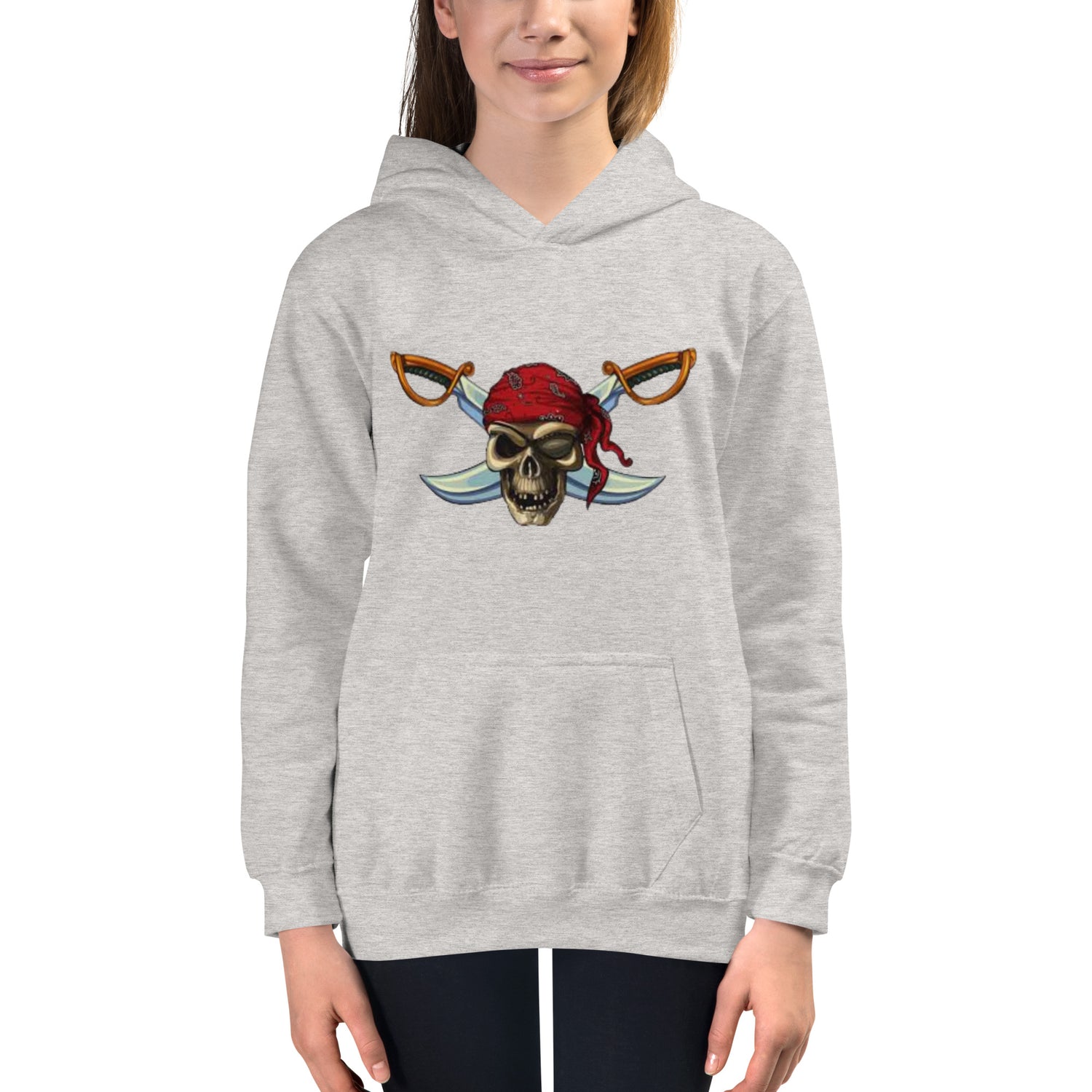 Hoodie Skull with Crossed Swords