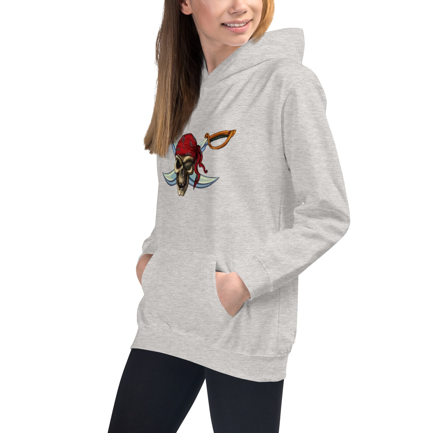 Hoodie Skull with Crossed Swords