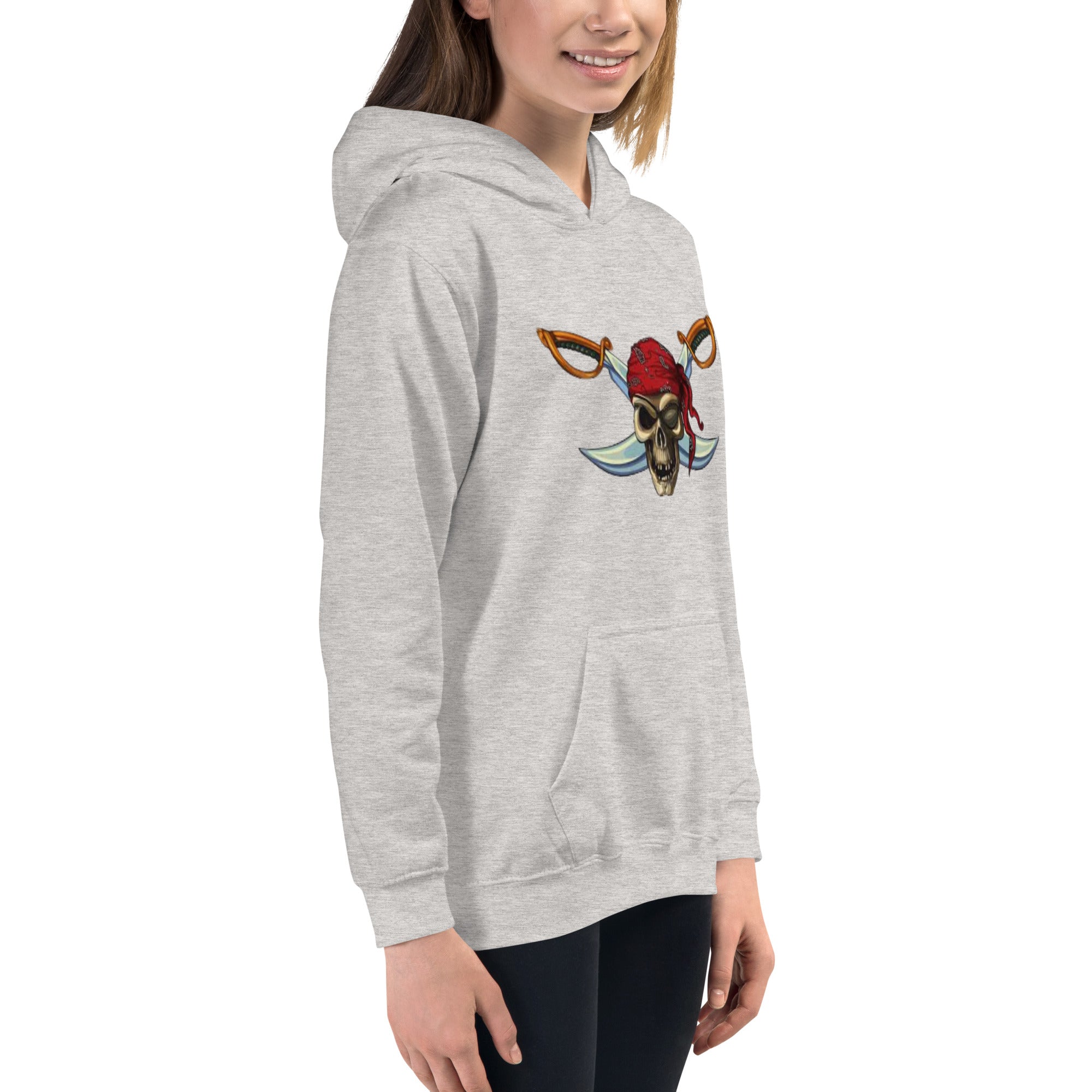 Hoodie Skull with Crossed Swords