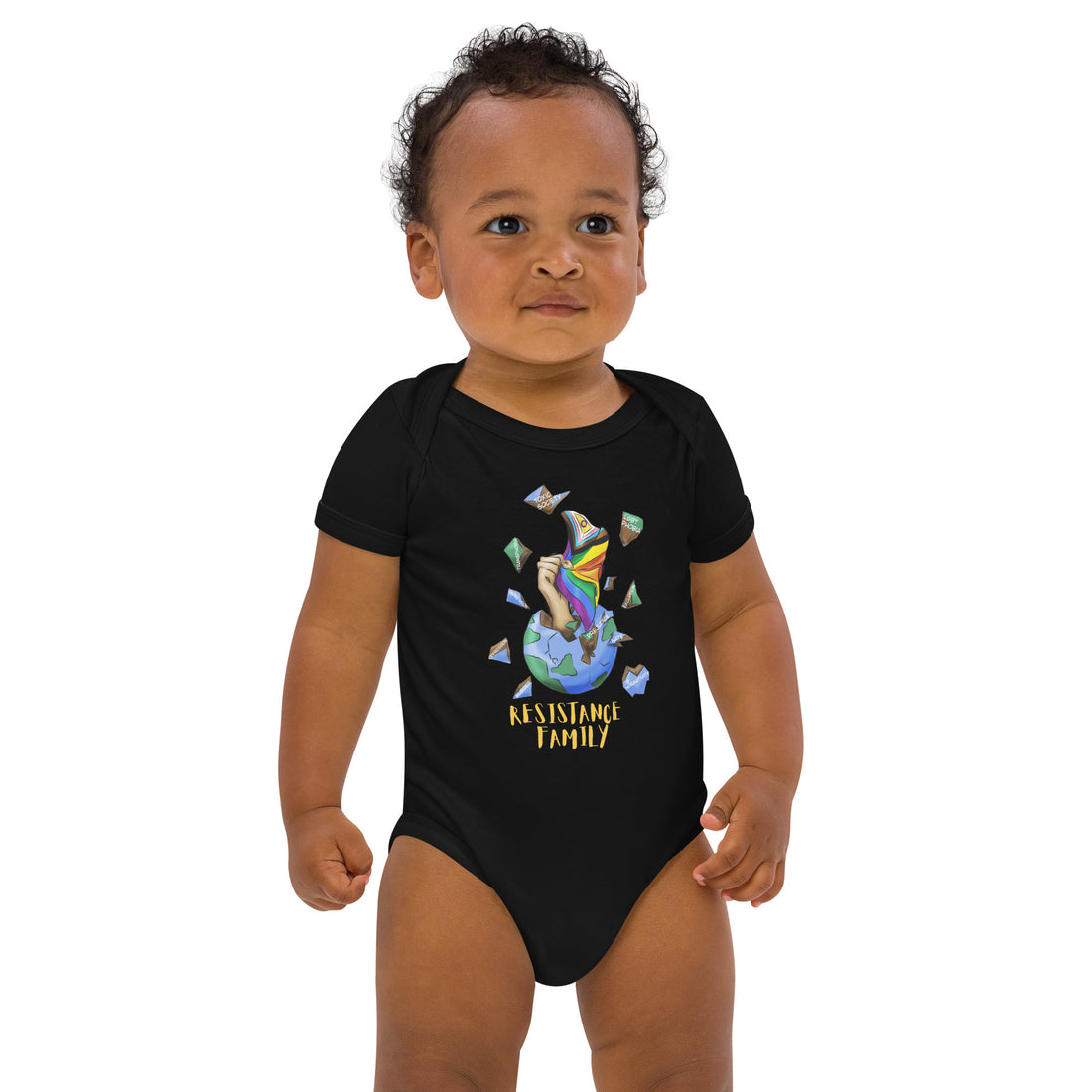 Organic cotton baby bodysuit Resistance Family