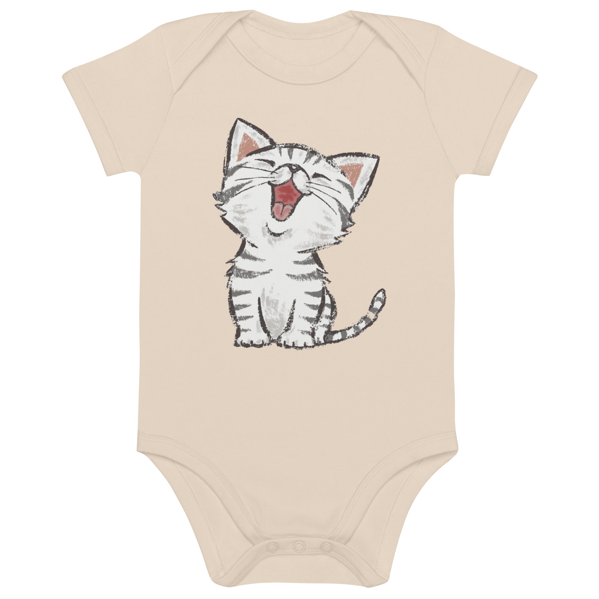 Organic cotton baby bodysuit Cat