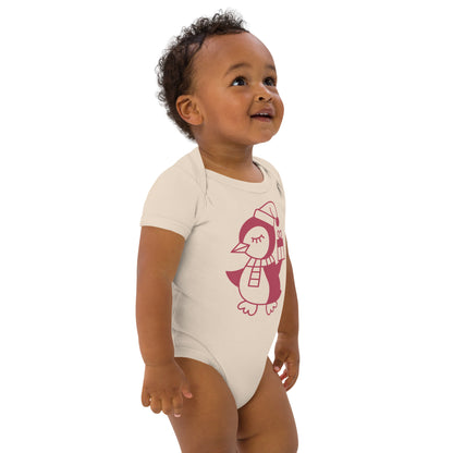 Christmas Penguin Organic cotton baby bodysuit