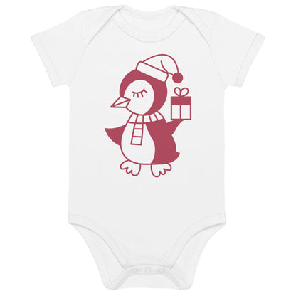 Christmas Penguin Organic cotton baby bodysuit