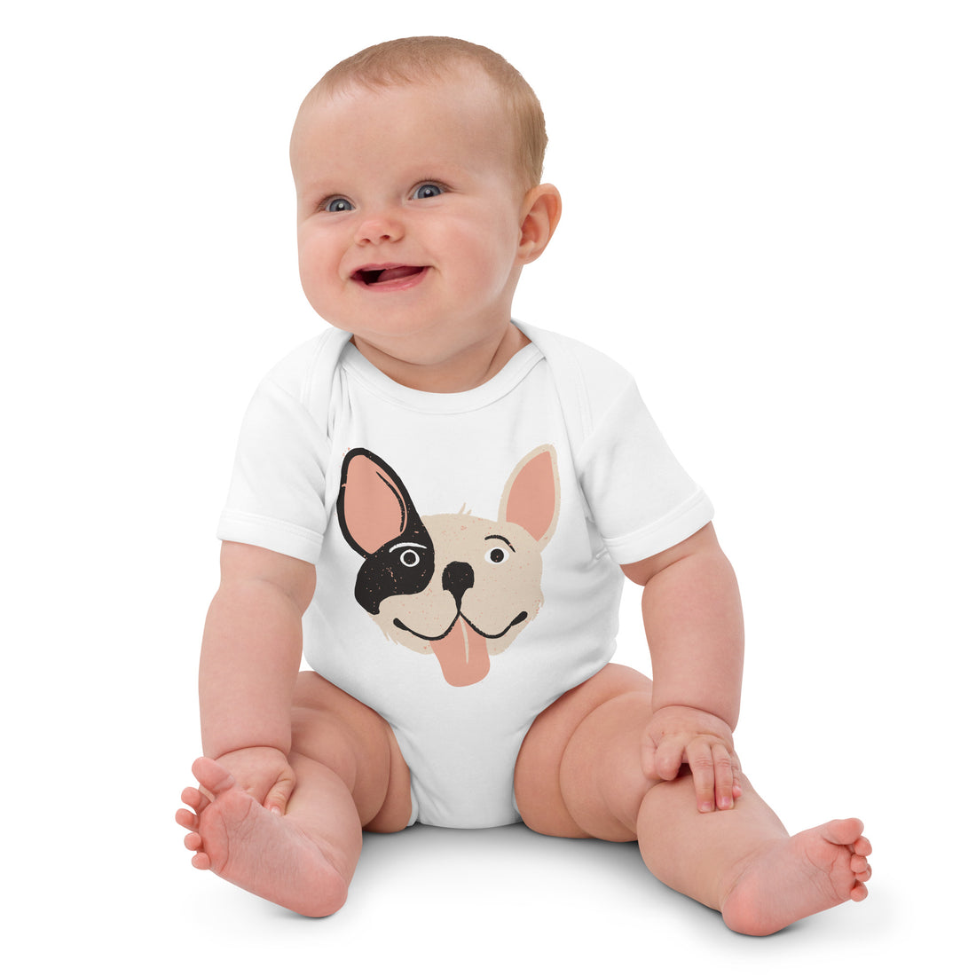 Organic cotton baby bodysuit Dog