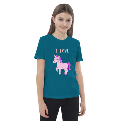 Organic cotton kids t-shirt Love Unicorn