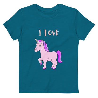 Organic cotton kids t-shirt Love Unicorn