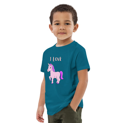 Organic cotton kids t-shirt Love Unicorn