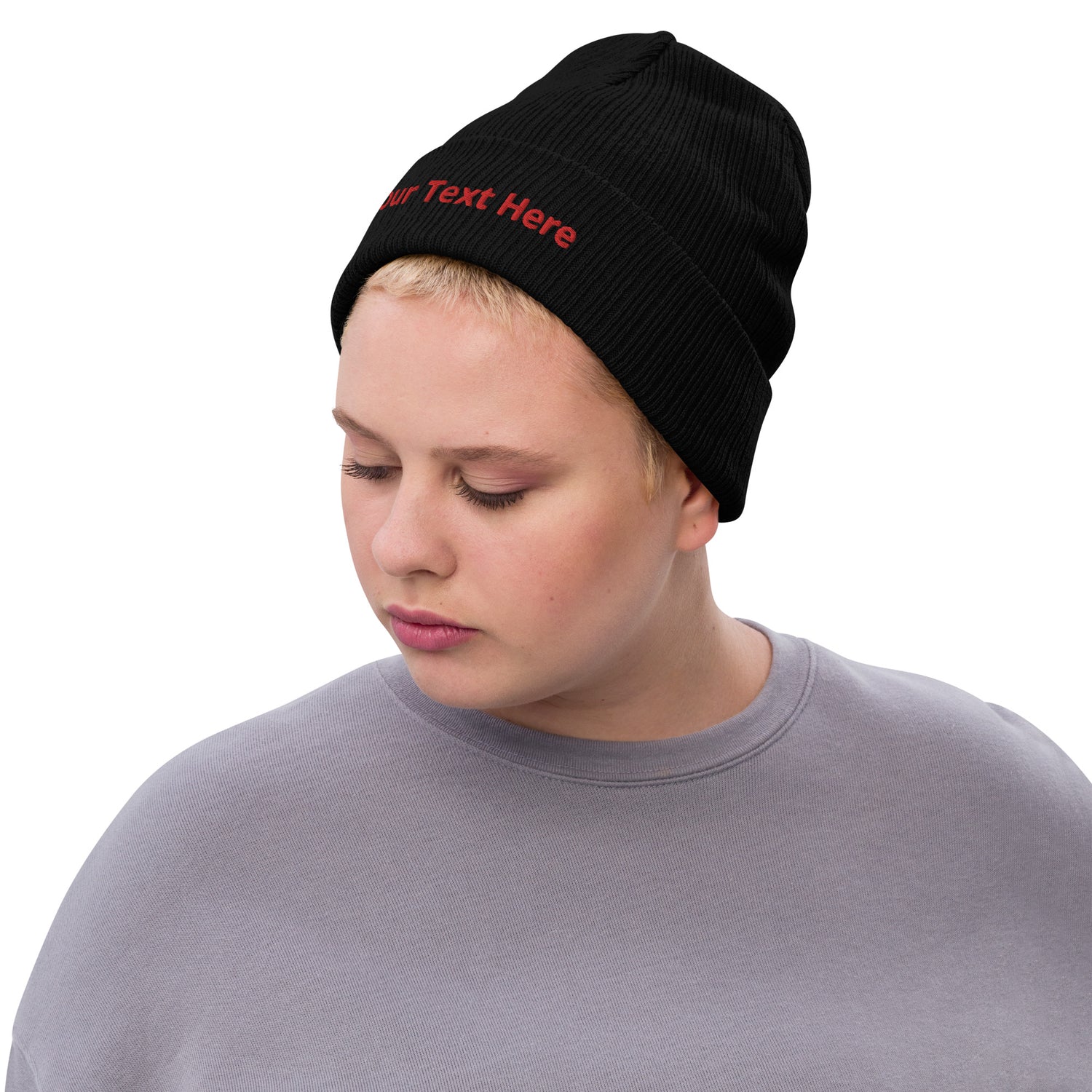 Ribbed knit beanie Your Text Here