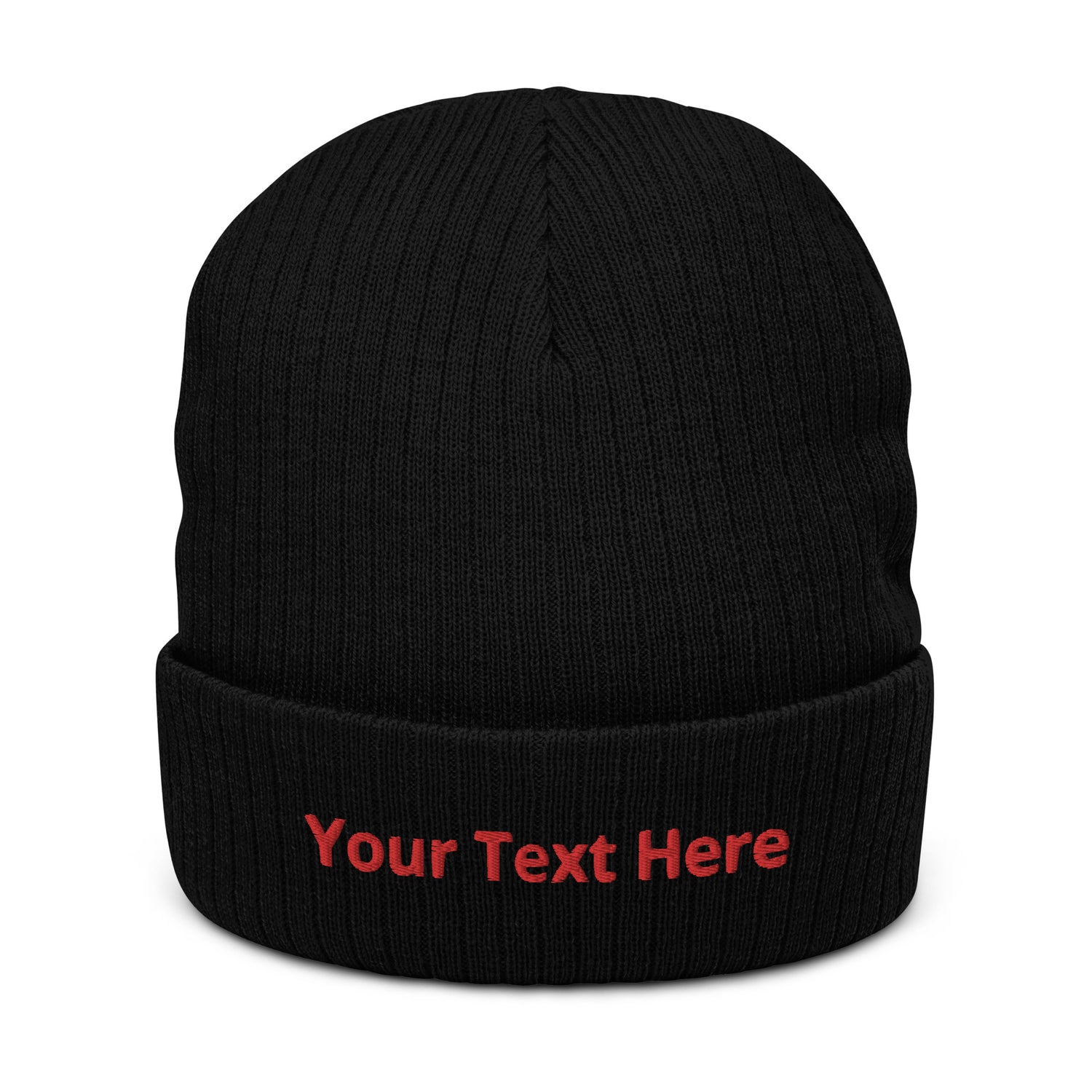 Gorro punto canalé Tu texto aquí