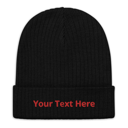 Gorro punto canalé Tu texto aquí