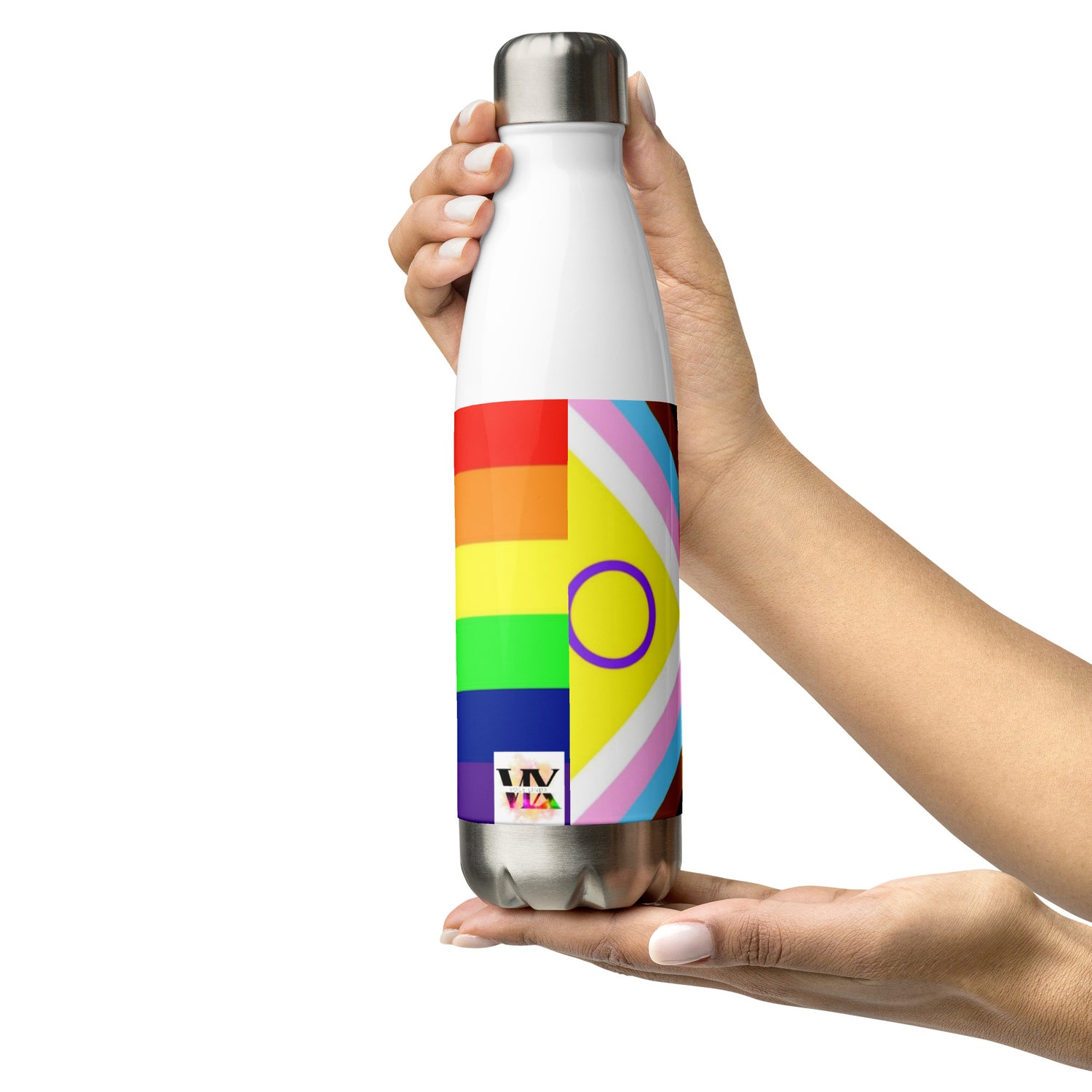 Botella de Agua de Acero Inoxidable Pride Intersex-Inclusive