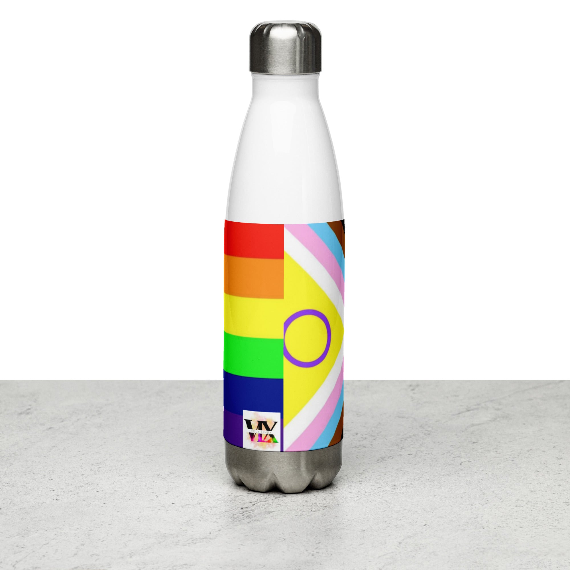 Botella de Agua de Acero Inoxidable Pride Intersex-Inclusive