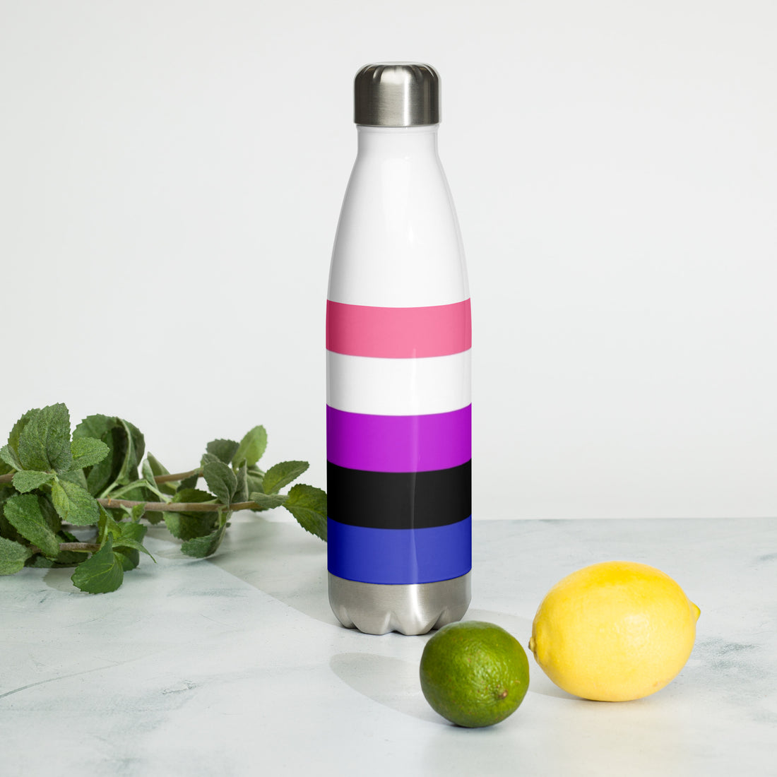 Stainless Steel Water Bottle Genderfluid Pride