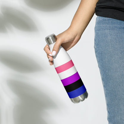 Stainless Steel Water Bottle Genderfluid Pride