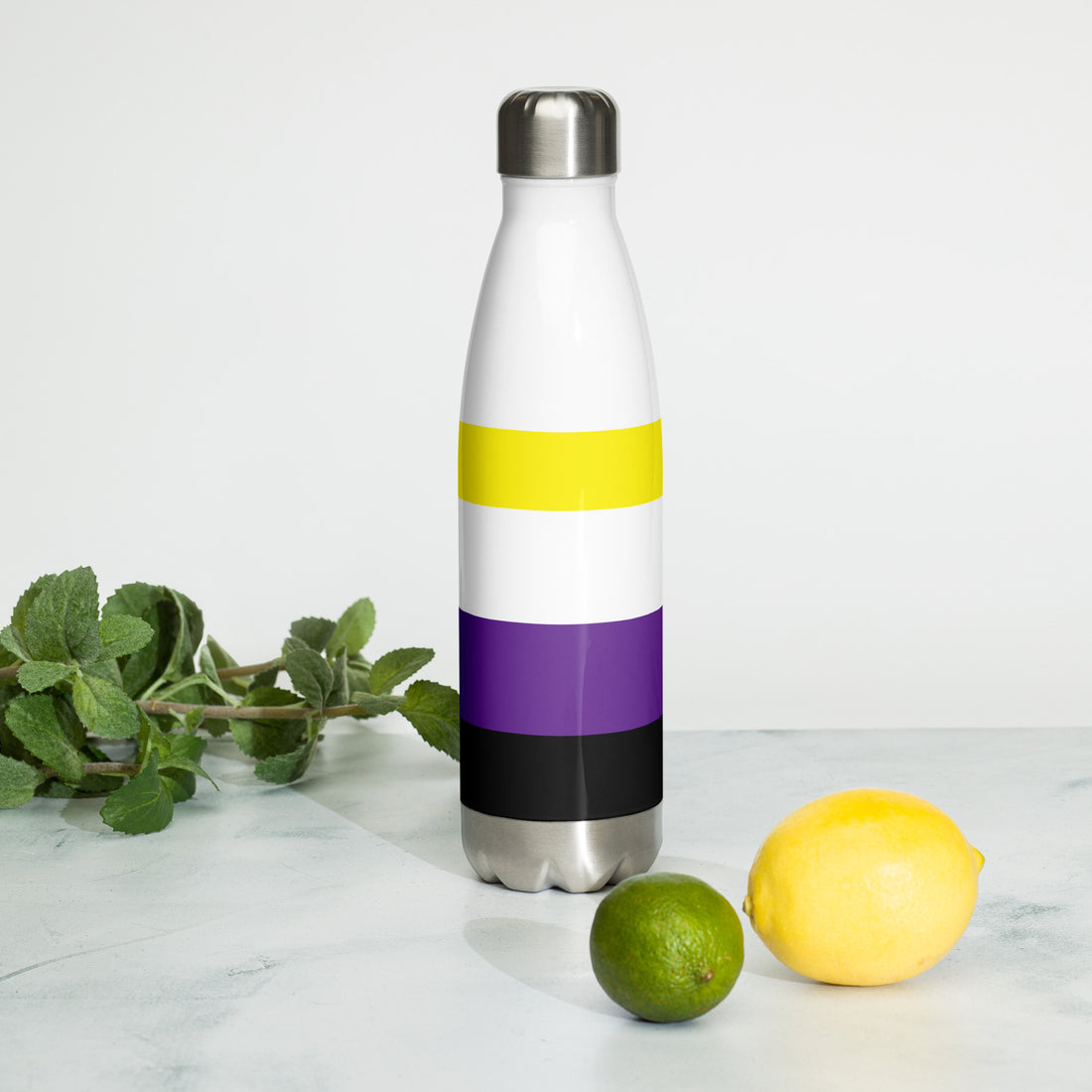 Stainless Steel Water Bottle Non-Binary Flag