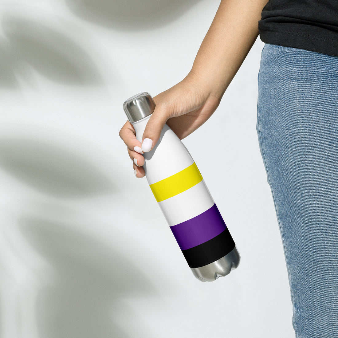 Stainless Steel Water Bottle Non-Binary Flag