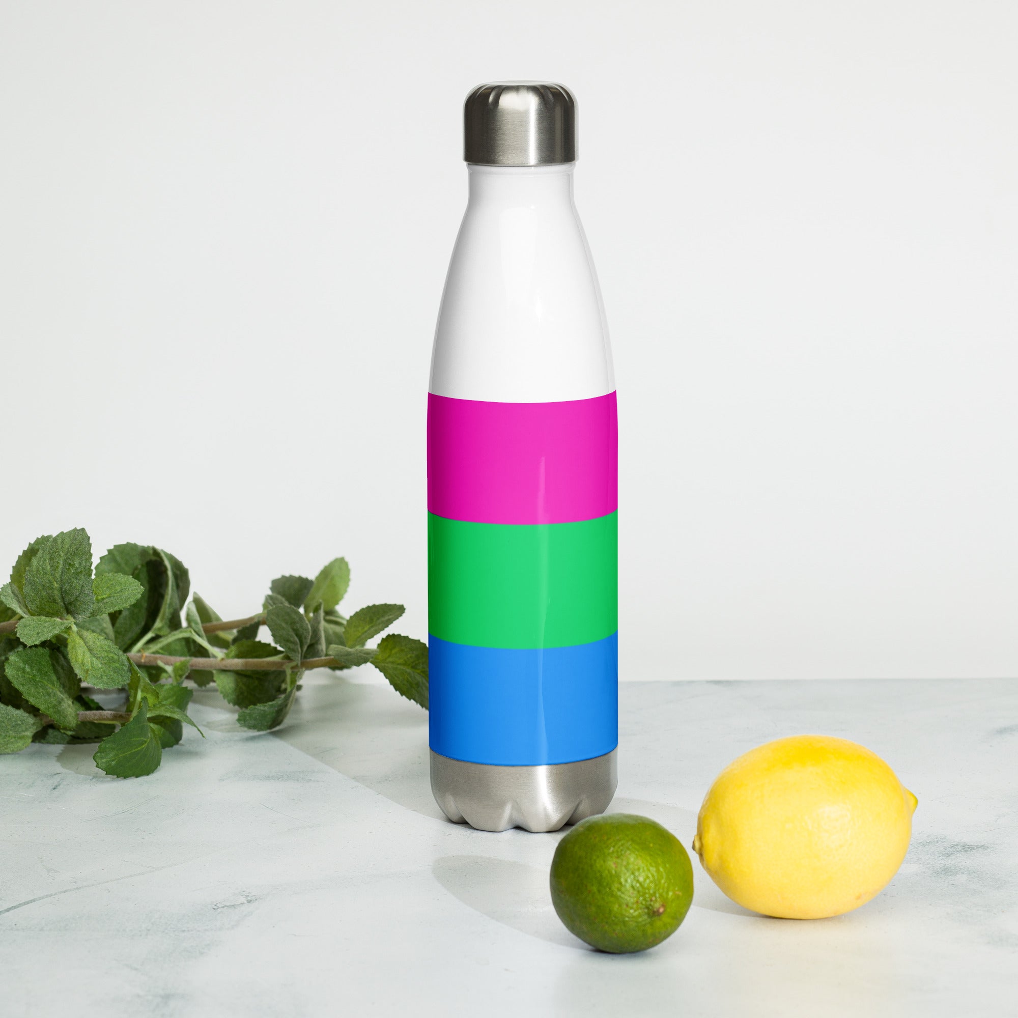 Stainless Steel Water Bottle Polysexual Flag