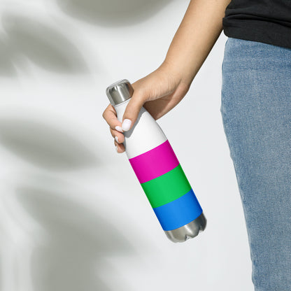 Stainless Steel Water Bottle Polysexual Flag