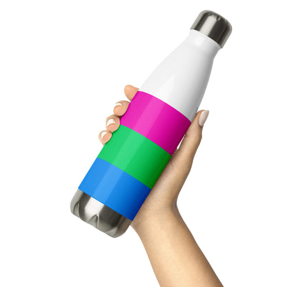 Stainless Steel Water Bottle Polysexual Flag