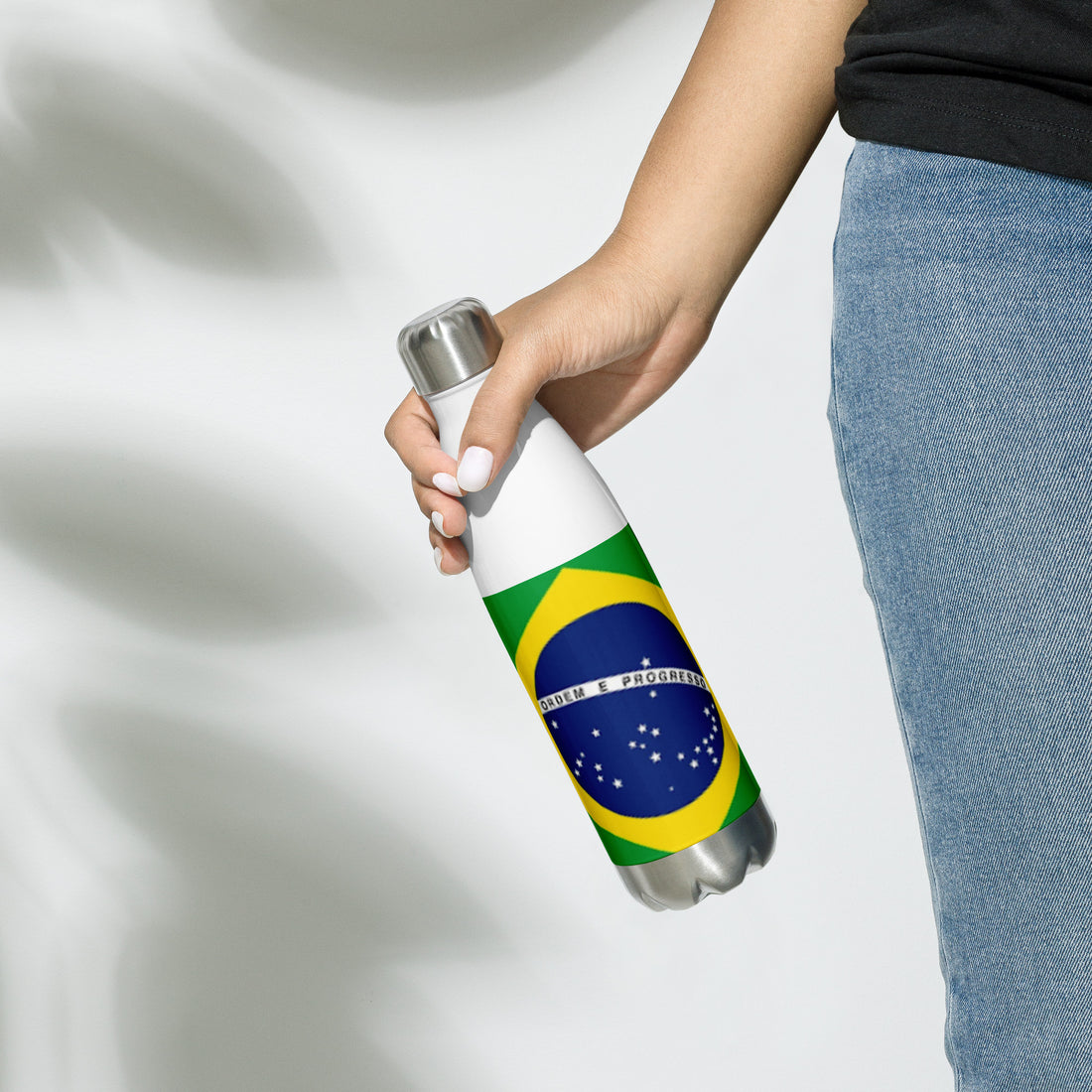 Botella de agua de acero inoxidable Bandera de Brasil