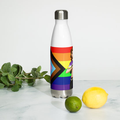 Stainless Steel Water Bottle  Pride Intersex-Inclusive , Nonbinary Pride Gender is over