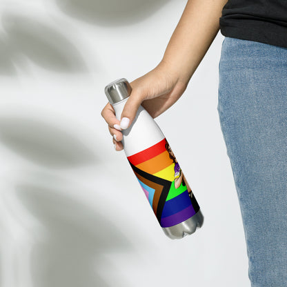 Stainless Steel Water Bottle  Pride Intersex-Inclusive , Nonbinary Pride Gender is over