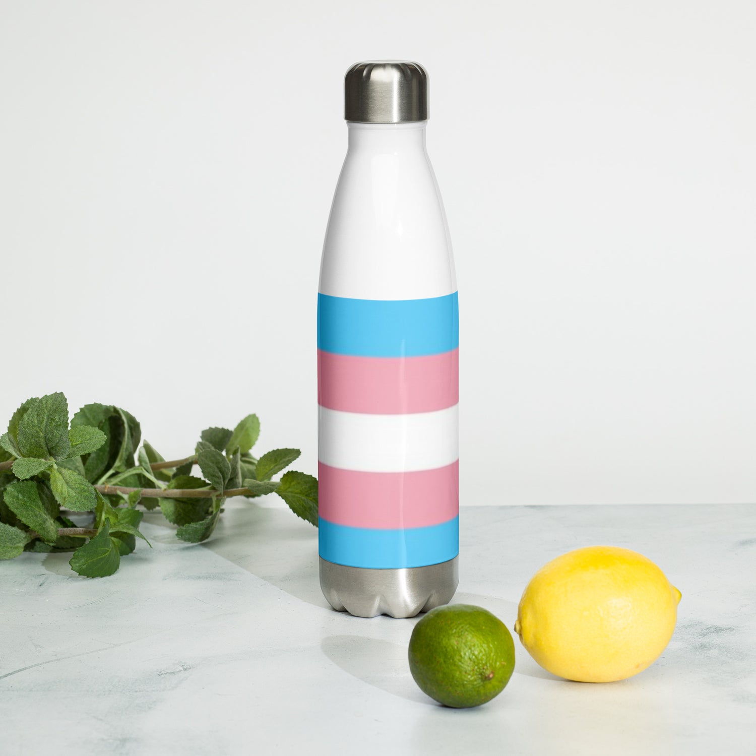 Stainless Steel Water Bottle Transgender Flag